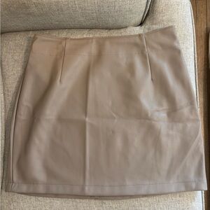 Abercrombie & Fitch Taupe Faux Leather Mini Skirt